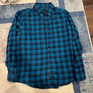 Marmot Flannel Blue and Black Casual Button Down Shirt Mens Size XXL 2XL